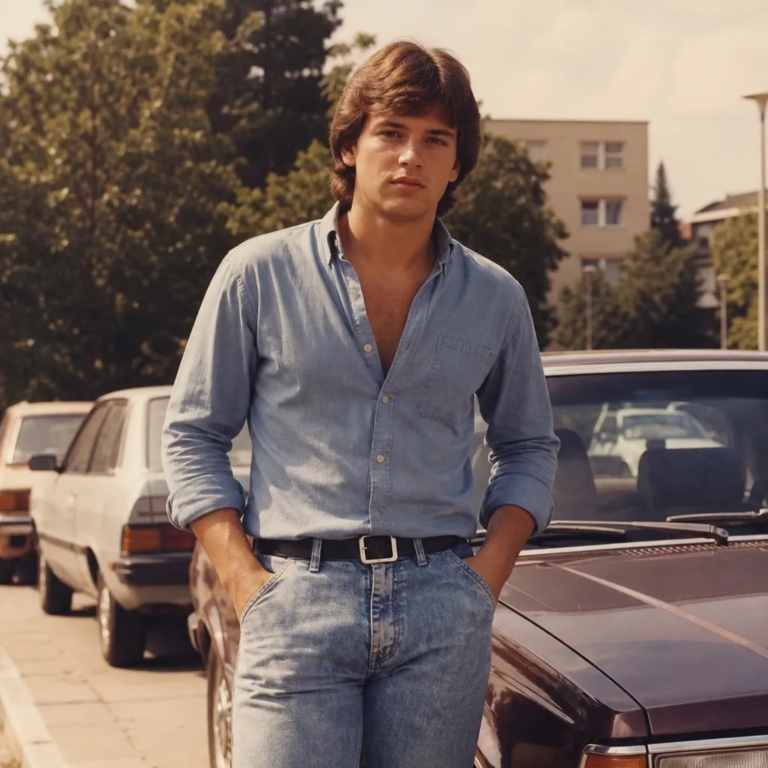 crie uma foto sua dos anos 80