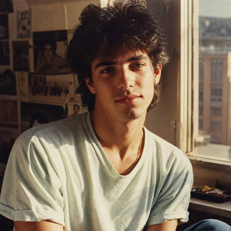 crie uma foto sua dos anos 80