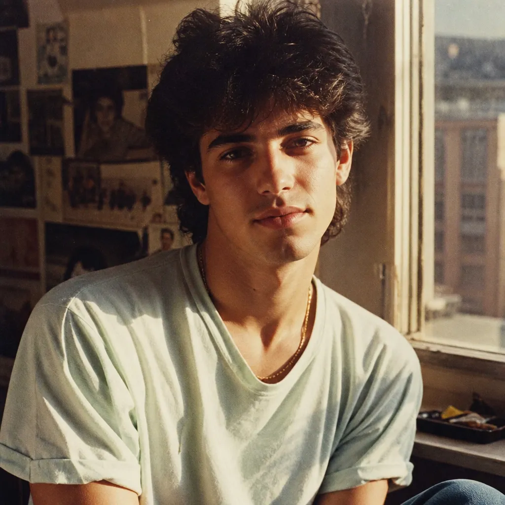 crie uma foto sua dos anos 80