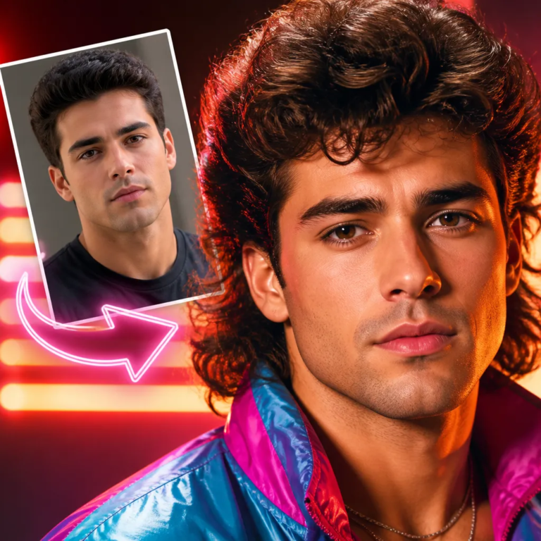 Transforme Sua Foto em Estilo Anos 80